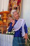 Danseuse thaïe traditionnelle, Wat Phra Sing, Chiang Mai, Thaïlande.