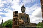 Le grand viharn, Sukhothai, Wat Mahathat, Thaïlande.