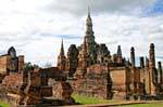 Sukhothai, Wat Mahathat, Sanctuaire royal de Ramkhamhaeng Le Grand, Thaïlande.