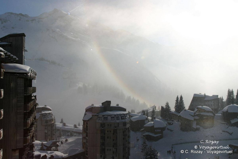 Jeu de soleil, phénomène optique Avoriaz Avoriaz