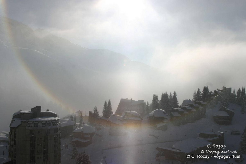 Arc circumhorizontal solaire dans la brume, Avoriaz Avoriaz