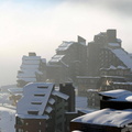 Vue sur la ville en hiver, Avoriaz