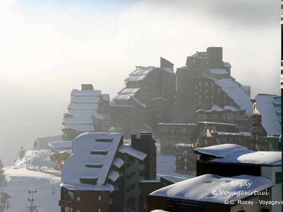 Vue sur la ville en hiver, Avoriaz