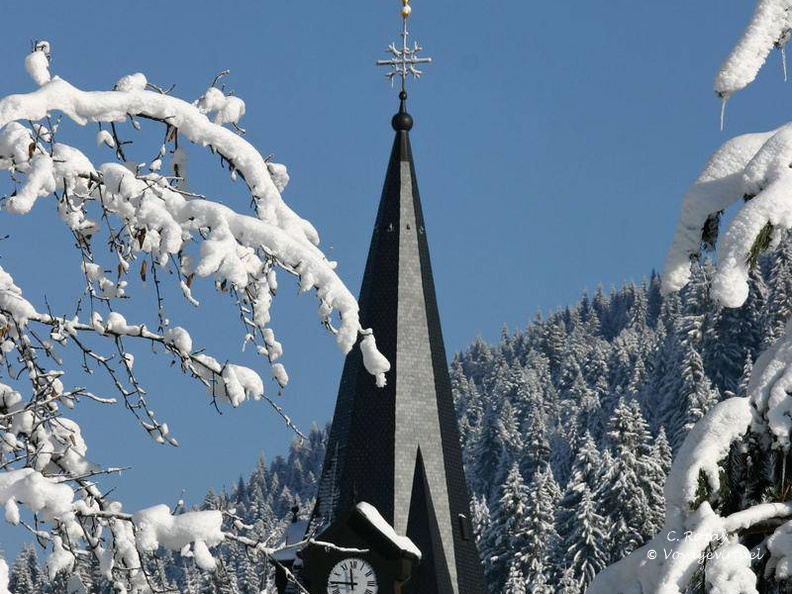 Les Gets clocher de l'église de la Nativité