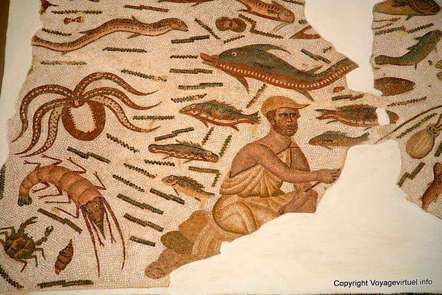 Musée national du Bardo, mosaïque du pêcheur - Tunisie