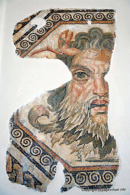 Musée national du Bardo, mosaïque figurant Neptune, le dieu de la Mer - Tunisie