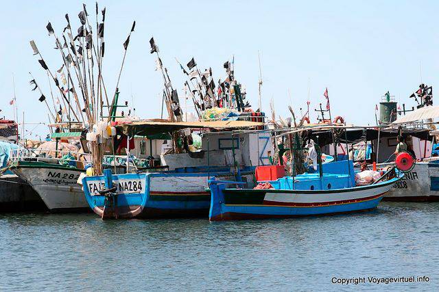 Cap Bon, Sidi Daoud, bateaux dans le port de pêche - Tunisie