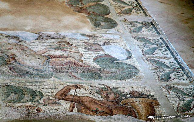 Musée national de Carthage, fragment d'une mosaïque géante - Tunisie