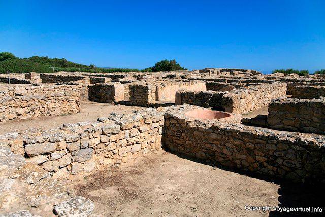 Kerkouane, groupe d'habitations dans le cap Bon - Tunisie