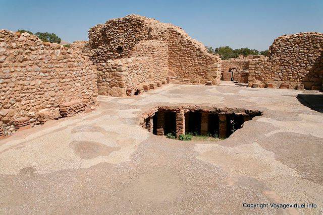 Sbeïtla, Grands Thermes, le chauffage par le sol - Tunisie
