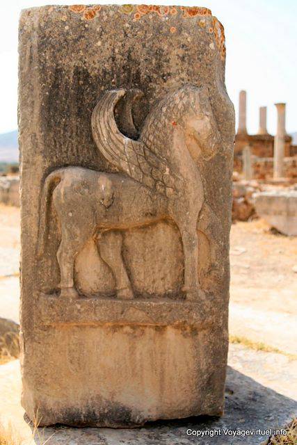 Thuburbo Majus, bas relief de Pégase Ailé - Tunisie
