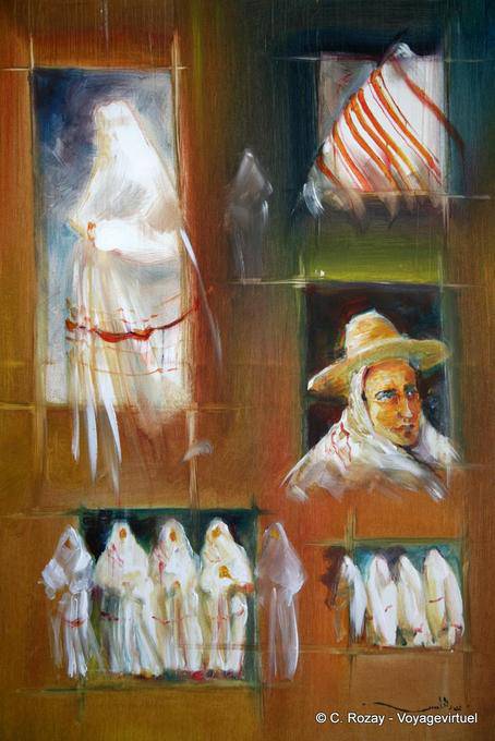 Les Djerbiennes, peinture, musée de Guellala - Tunisie