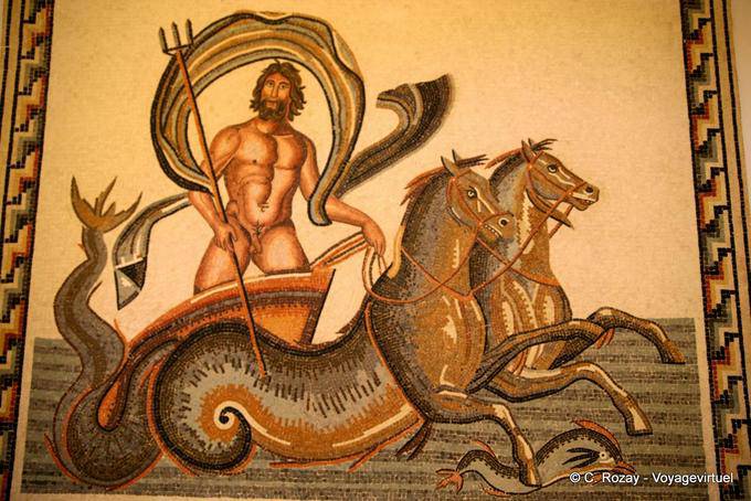 Mosaïques reprséentant Poséidon, Guellala muséum - Tunisie
