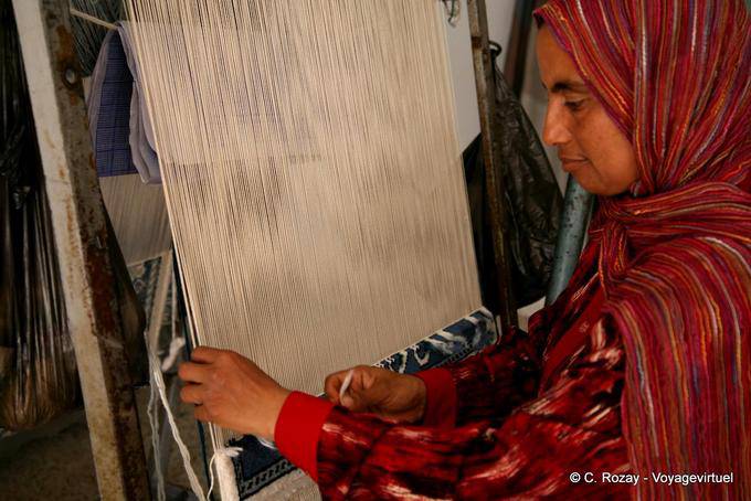 Fabrication de tapis, Houmt Souk - Tunisie