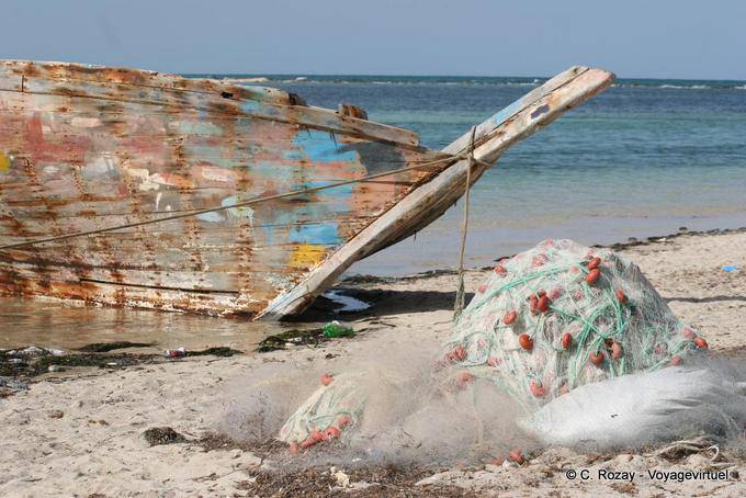 Proue et filets, la Seguia, Djerba - Tunisie