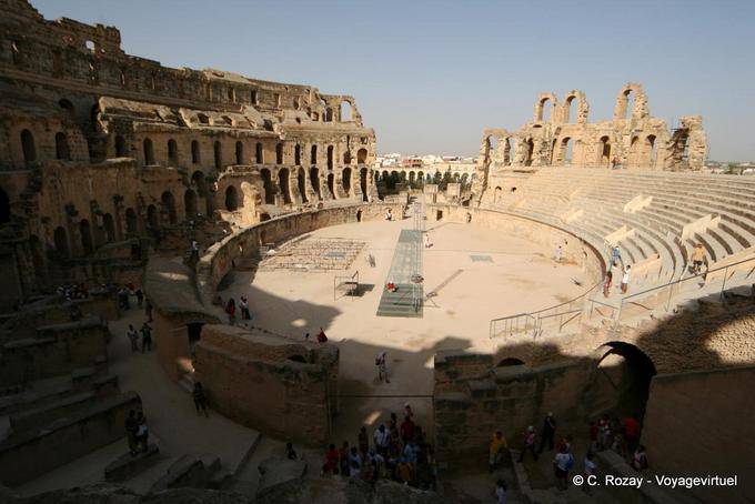 Ellipse de l'arène de 65 sur 39 mètres, El Jem - Tunisie