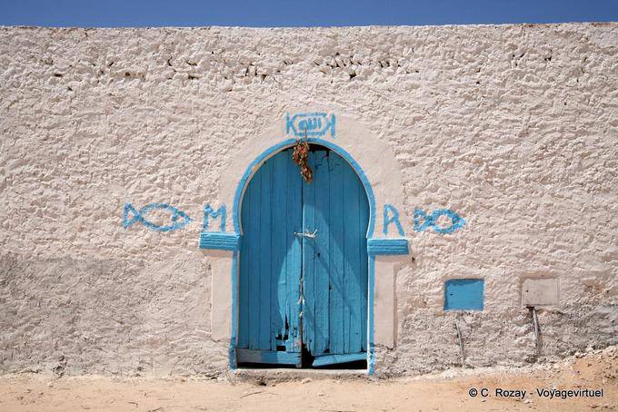 Mur et porte, El Abassia, Iles Kerkennah - Tunisie