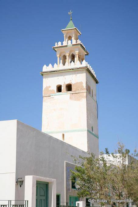 Kerkennah, El Attaya, vue sur le minaret de la mosquée - Tunisie