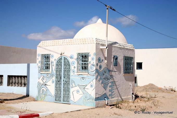 Ancien marabout peinturluré, Ouled Yaneg, Kerkennah - Tunisie