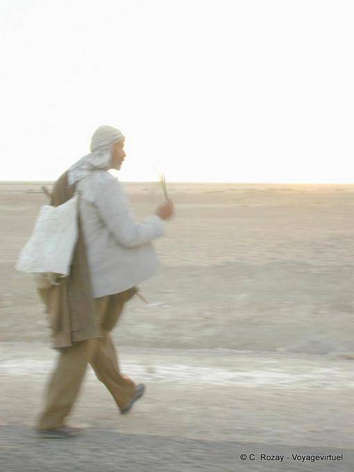 Berger dans la lumière du Chott el-Jérid - Tunisie