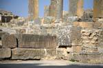 Dougga, inscription au pied du Temple de la Piété Auguste, Tunisie.