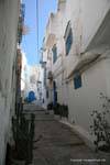 Sidi Bou Said, Ruelle pavée Montante, Tunisie.