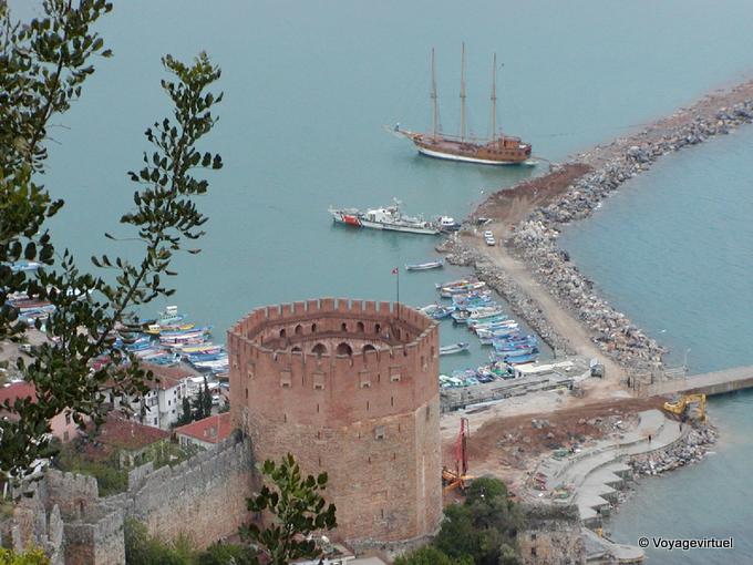 Le port et la tour rouge, Alanya - Turquie