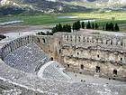 Aspendos theater, mur de scène et gradins, Turquie.