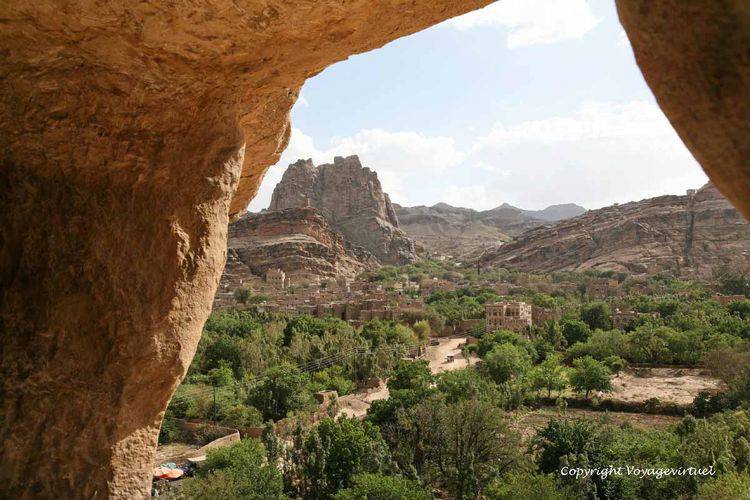 Vue sur le wadi depuis un balcon du palais
Mots-clés: wadi-Dharh Roc-palace Al-Hajar