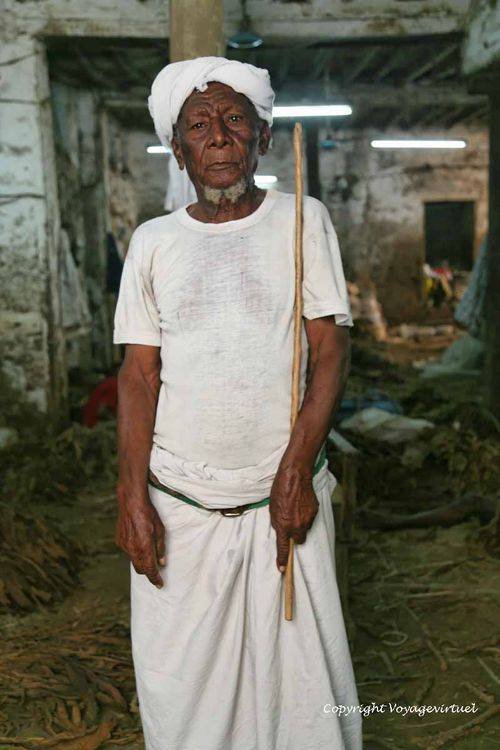 Omar Ahmed, chef de la fabrique de tabac, avec son bâton pour faire obéir ses ouvriers - Al Hodeidah
Mots-clés: fabrique tabac chef bâton Al-Hodeidah